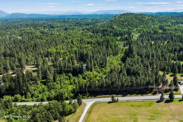 490 Samuels Rd, Sandpoint, ID 83864 - bird's eye view of a heavily wooded area and a mountainous background