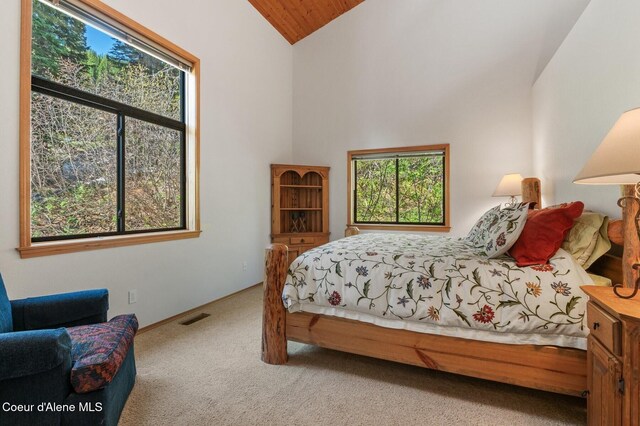 227 Crystal Springs Rd # 3, Sandpoint, ID 83864 - carpeted bedroom featuring lofted ceiling and baseboards