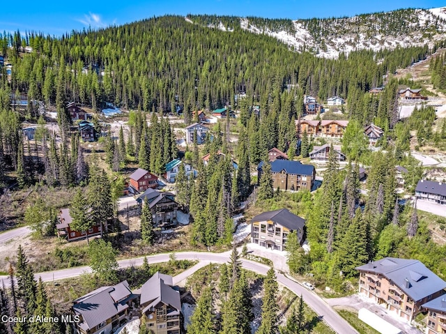 227 Crystal Springs Rd # 3, Sandpoint, ID 83864 - aerial view of property and surrounding area with a heavily wooded area and mountains