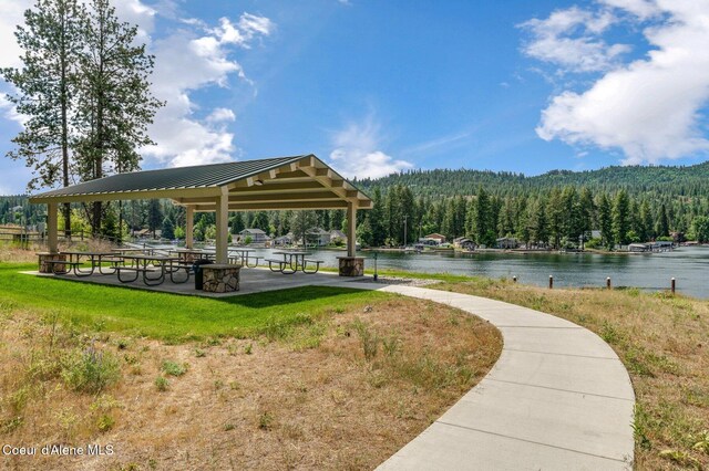 5835 E Steamboat Bnd, Post Falls, ID 83854 - view of property's community featuring a gazebo, a wooded view, and a water view