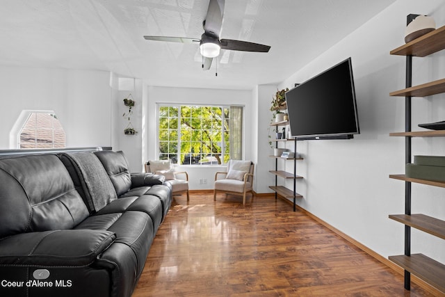 688 N Sparklewood Ct, Post Falls, ID 83854 - living area with wood finished floors and a ceiling fan