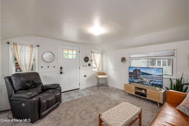 1409 E Birch Ave, Coeur Dalene, ID 83814 - carpeted living area with lofted ceiling and wainscoting