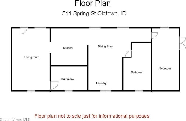 511 E Spring St, Oldtown, ID 83822 - home floor plan