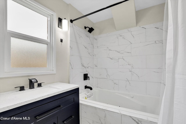 316 W Brown Ave, Kellogg, ID 83837 - bathroom with a combined bath / shower with marble appearance and vanity