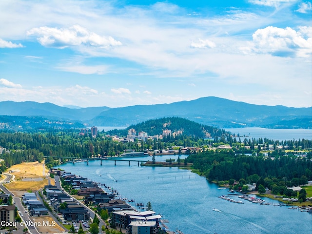 2671 W Lumber Ln, Coeur Dalene, ID 83814 - bird's eye view of a notable bridge and a water and mountain view