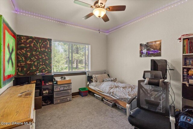23378 N Prominence Rd, Rathdrum, ID 83858 - carpeted bedroom featuring ceiling fan