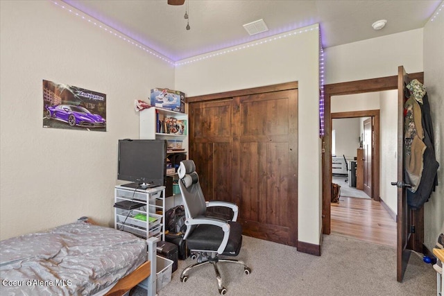 23378 N Prominence Rd, Rathdrum, ID 83858 - carpeted bedroom with a desk
