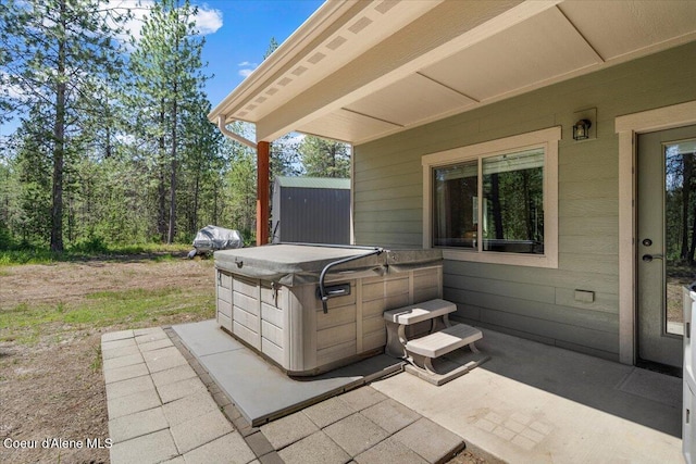 23378 N Prominence Rd, Rathdrum, ID 83858 - view of patio featuring a hot tub