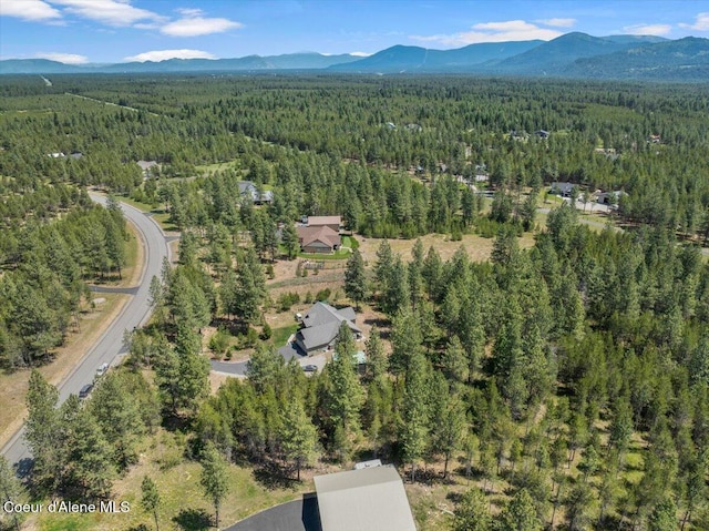 23378 N Prominence Rd, Rathdrum, ID 83858 - aerial view of property and surrounding area featuring a heavily wooded area and mountains