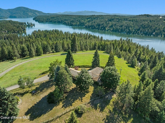 16529 N Triangle 7 Rd, Hayden, ID 83835 - aerial view of property and surrounding area with a forest and a water and mountain view