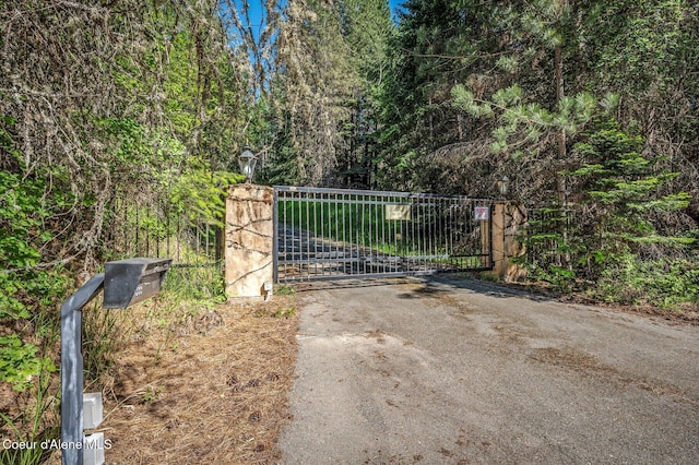 16529 N Triangle 7 Rd, Hayden, ID 83835 - gate featuring a forest view