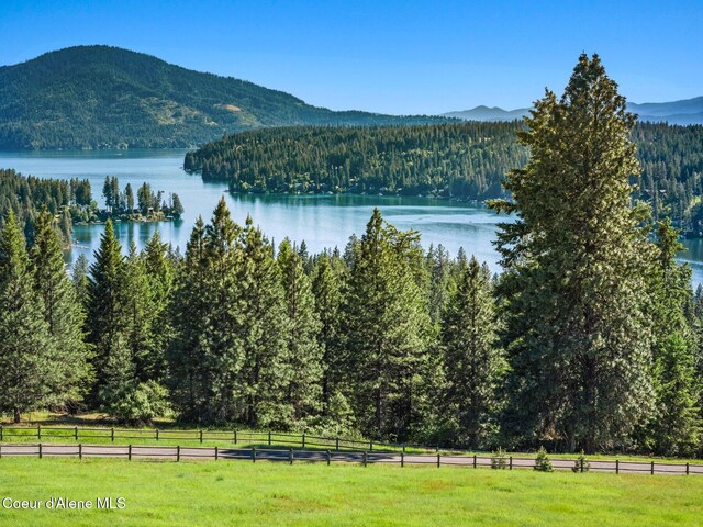 16529 N Triangle 7 Rd, Hayden, ID 83835 - water view with a heavily wooded area and a mountain backdrop