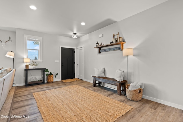 27455 N Caribou Ave, Athol, ID 83801 - entryway featuring baseboards, wood finished floors, and recessed lighting