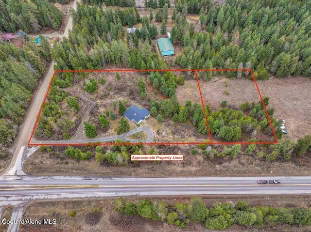 16 Beers Humbird Rd, Sagle, ID 83860 - aerial overview of property's location featuring property parcel outlined
