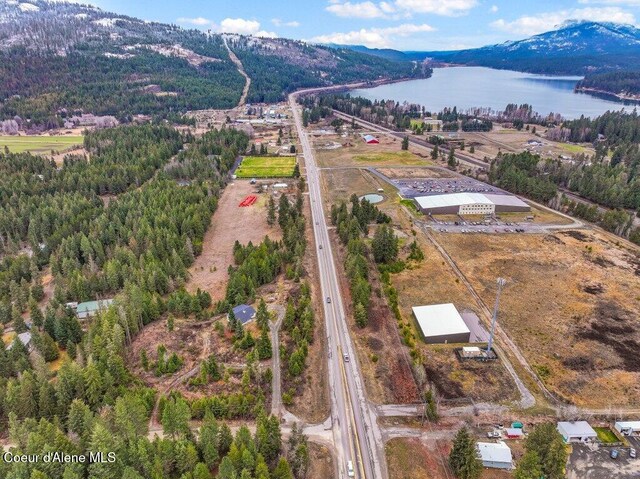 16 Beers Humbird Rd, Sagle, ID 83860 - drone / aerial view of a water and mountain view and a heavily wooded area