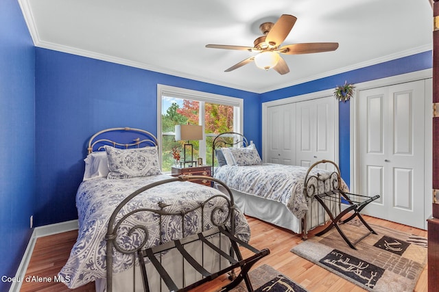 2177 E Totten Ln, Dalton Gardens, ID 83815 - bedroom with a ceiling fan, ornamental molding, and baseboards