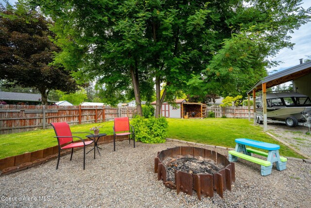 8525 W Nevada St, Rathdrum, ID 83858 - view of patio with a fire pit