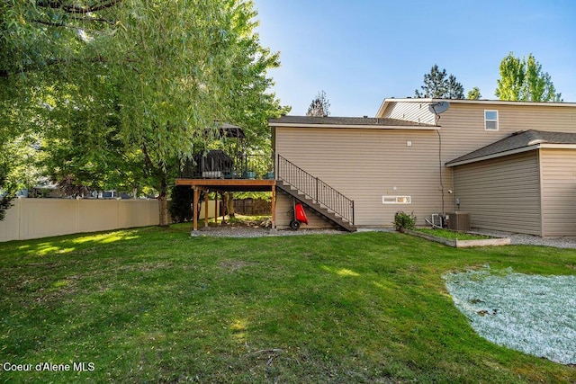 5735 E Steamboat Bnd, Post Falls, ID 83854 - view of yard with stairway, a deck, and cooling unit