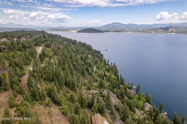 4987 S Bay Pointe Way, Coeur Dalene, ID 83814 - aerial view of a water and mountain view and a forest