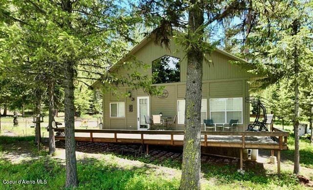 22767 Spruce Ln, Lewiston, ID 83501 - rear view of property featuring a wooden deck