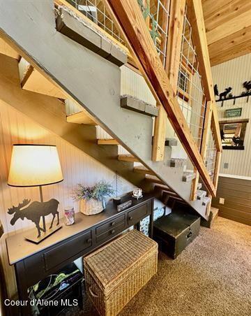 22767 Spruce Ln, Lewiston, ID 83501 - staircase with wood walls
