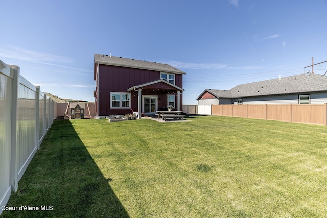 21367 E Acadia Ct, Liberty Lake, WA 99019 - rear view of property with a patio area and board and batten siding