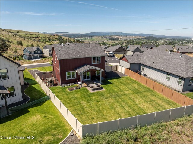 21367 E Acadia Ct, Liberty Lake, WA 99019 - aerial perspective of suburban area featuring a mountainous background
