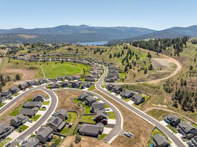 21367 E Acadia Ct, Liberty Lake, WA 99019 - aerial overview of property's location with mountains and nearby suburban area