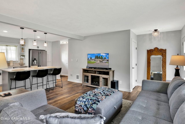 2040 Washington Ave, Saint Maries, ID 83861 - living room featuring dark wood-style flooring and recessed lighting
