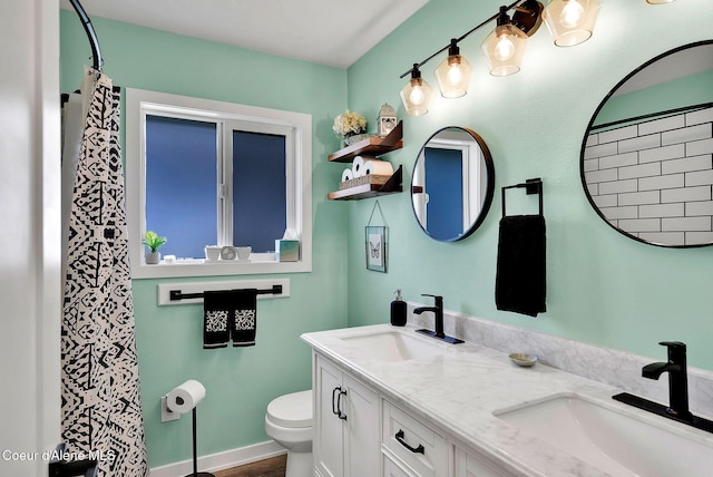 2040 Washington Ave, Saint Maries, ID 83861 - full bathroom with double vanity and a shower with shower curtain
