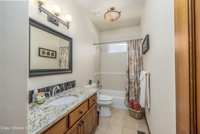 620 N Chisholm Ct, Post Falls, ID 83854 - bathroom with vanity, shower / bath combination with curtain, and tile patterned flooring