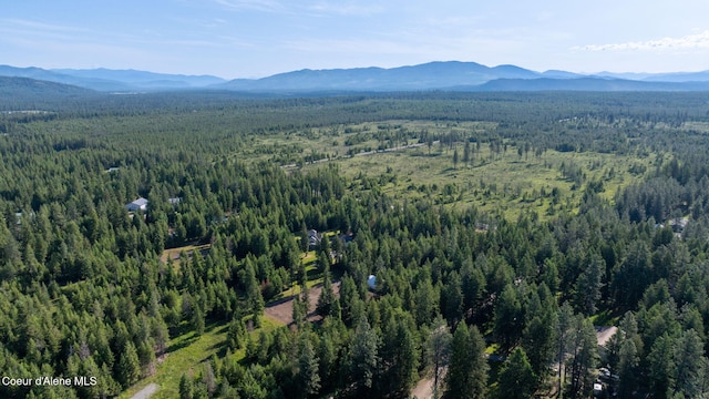 13 Park Dr, Spirit Lake, ID 83869 - bird's eye view of a heavily wooded area and a mountainous background