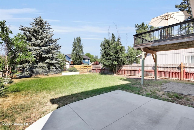 3203 N 12th St, Coeur Dalene, ID 83815 - fenced backyard featuring a patio area
