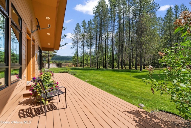 9307 Lakeshore Dr, Sagle, ID 83860 - wooden terrace with a lawn