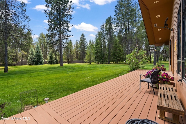 9307 Lakeshore Dr, Sagle, ID 83860 - wooden terrace featuring a yard