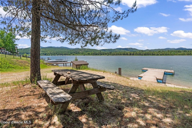 9307 Lakeshore Dr, Sagle, ID 83860 - dock featuring a water view and a forest view