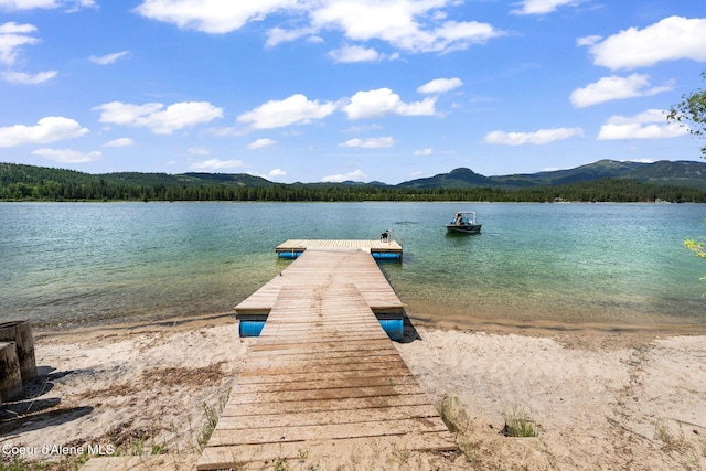9307 Lakeshore Dr, Sagle, ID 83860 - dock featuring a water and mountain view
