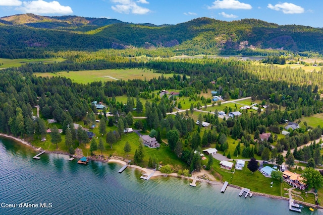 9307 Lakeshore Dr, Sagle, ID 83860 - aerial view of a water and mountain view