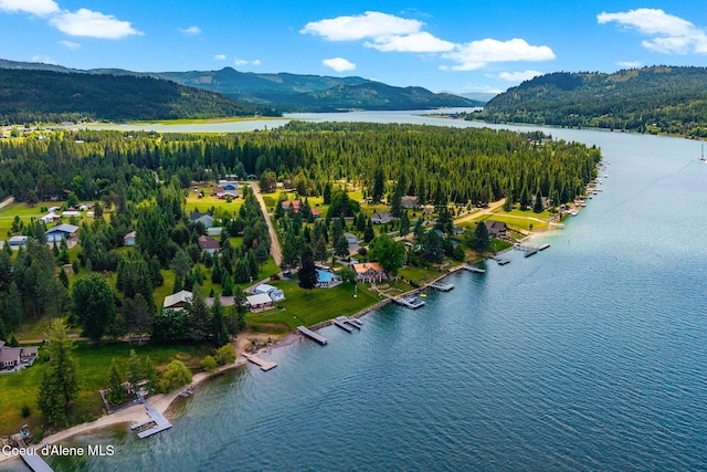 9307 Lakeshore Dr, Sagle, ID 83860 - drone / aerial view of a water and mountain view