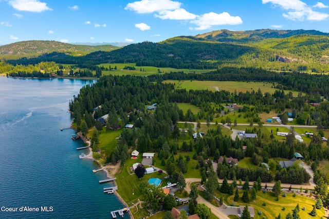 9307 Lakeshore Dr, Sagle, ID 83860 - drone / aerial view of a water and mountain view