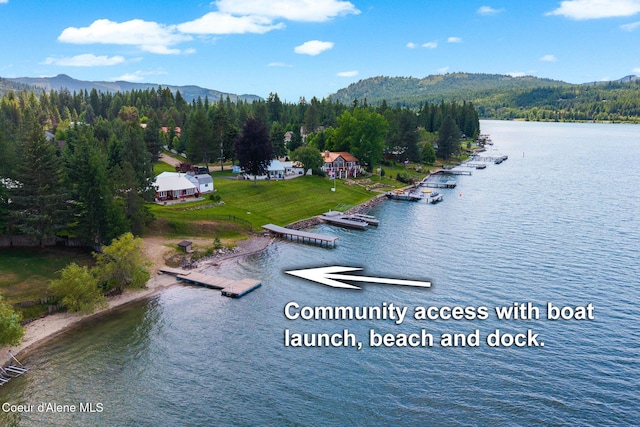 9307 Lakeshore Dr, Sagle, ID 83860 - water view featuring a forest and a mountain backdrop