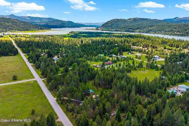 9307 Lakeshore Dr, Sagle, ID 83860 - drone / aerial view of a water and mountain view