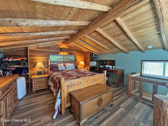 197 Berry Hl, Cocolalla, ID 83813 - bedroom with wood finished floors, wooden ceiling, and wooden walls