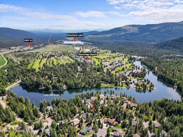 106 Stewart Dr, Blanchard, ID 83804 - drone / aerial view of a water and mountain view and a forest