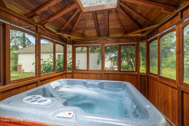 4950 E Frazier Dr, Post Falls, ID 83854 - sunroom with a jacuzzi and a skylight