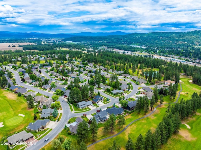 4950 E Frazier Dr, Post Falls, ID 83854 - aerial view of residential area featuring a mountain backdrop and a golf club