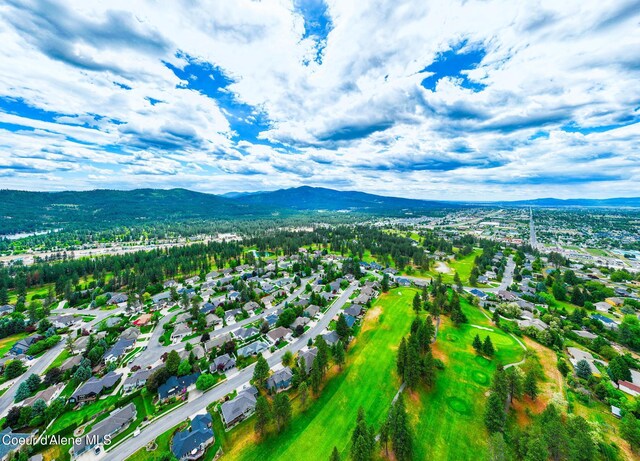 4950 E Frazier Dr, Post Falls, ID 83854 - aerial perspective of suburban area with a mountain backdrop and a golf course