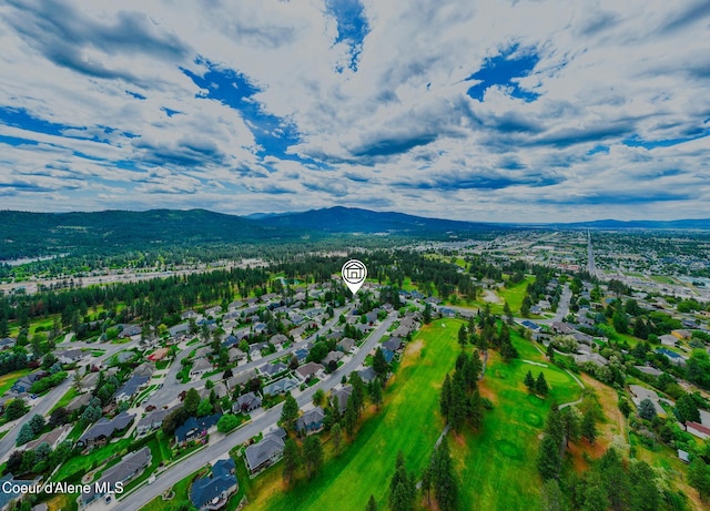 4950 E Frazier Dr, Post Falls, ID 83854 - aerial perspective of suburban area with a mountain backdrop and a golf club