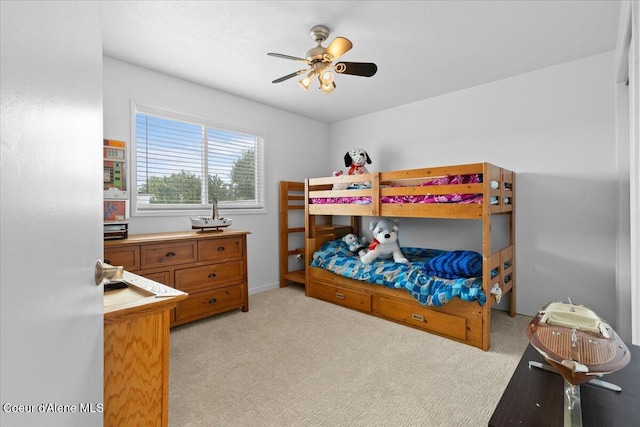 9670 N Meadow Way, Hayden, ID 83835 - bedroom with light carpet and ceiling fan