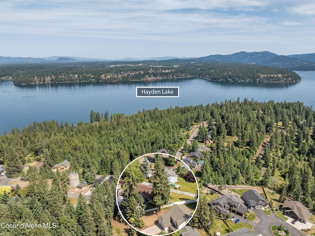 8846 N Clarkview Pl, Hayden, ID 83835 - bird's eye view of a heavily wooded area and a water and mountain view